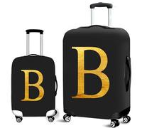 Mateju Suitcase Cover 18-32 Inch Luggage Covers Protectors, 3D Golden Letters Trolley Case Protective Cover Washable Anti-Scratch Elastic Travel Suitcase Protector (B,XL)