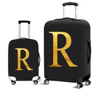 Mateju Suitcase Cover 18-32 Inch Luggage Covers Protectors, 3D Golden Letters Trolley Case Protective Cover Washable Anti-Scratch Elastic Travel Suitcase Protector (R,XL)