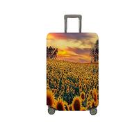Mateju Suitcase Cover 18-32 Inch Luggage Covers Protectors, Sunflower Garden Trolley Case Protective Cover Washable Anti-Scratch Elastic Travel Suitcase Protector (Flower Sea,M)