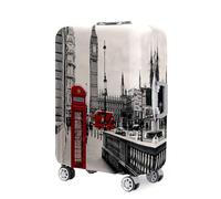 Mateju Suitcase Cover 19-32 Inch Luggage Covers Protectors, 3D City Print Trolley Case Protective Cover Washable Anti-Scratch Elastic Travel Suitcase Protector (London,L)