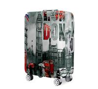 Mateju Suitcase Cover 19-32 Inch Luggage Covers Protectors, 3D London Print Trolley Case Protective Cover Washable Anti-Scratch Elastic Travel Suitcase Protector (red Bus,L)