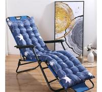 Mateju Sun Lounger Cushion Thick Soft Recliner Cushions Non-Slip Top Cover, Print Quilted Thick Padded for Garden Indoor Outdoor Garden Rocking Chair/Sunbed/Bench (Blue Star,48x148cm)