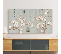Mateju TV Dust Cover Indoor Universal TV Cover for Wall Mounted Elastic Dustproof TV Screen Protector for 32”to 85” Television/PC Display, Classic Style Home Decoration (48inch,Flowers)