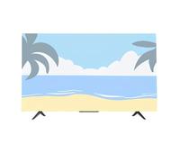 Mateju TV Dust Cover Indoor Universal TV Cover for Wall Mounted Simple Style Elastic Dustproof TV Screen Protector for 32” to 75”Television/PC Display Decoration (32-37 inches,Blue sea)