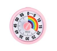 Mateju Visual Timer for Kids, Silent 60 Minute Multicolor Rainbow Visual Countdown Timer for Kitchen Classroom, Focus Training for Kids and Adults, Pomodoro Time Management Tools (Pink)