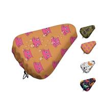 Mateju Waterproof Bike Seat Cushion Covers, Animal Print Bicycle Saddle Covers, Bicycle Seat Cushion Protector with Drawstring for Mountain & Road Bike Cycling Accessories (Pink 01,4pcs)