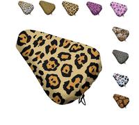 Mateju Waterproof Bike Seat Cushion Covers, Leopard Print Bicycle Saddle Covers, Bicycle Seat Cushion Protector with Drawstring for Mountain & Road Bike Cycling Accessories (Leopard,3pcs)