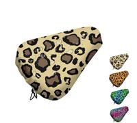 Mateju Waterproof Bike Seat Cushion Covers, Leopard Print Bicycle Saddle Covers, Bicycle Seat Cushion Protector with Drawstring for Mountain & Road Bike Cycling Accessories (Cream 01,2pcs)