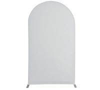 Mateju Wedding Arch Backdrop Cover, Arch Backdrop Cover Arch Backdrop Stand Cover Arch Top Backdrop Stand Cover Double Sided Arch Cover Backdrop for Birthday (150x65cm/4.9x2.1ft,Light Gray)