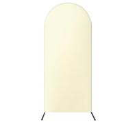 Mateju Wedding Arch Backdrop Stand Cover,Arch Backdrop Cover Round Backdrop Cover Double Sided Round Arch Cover for Birthday Ceremony Banquet Baby Shower Party (240x140cm/7.9x4.6ft,Creamy Yellow)
