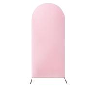 Mateju Wedding Arch Backdrop Stand Cover,Arch Backdrop Cover Round Backdrop Cover Double Sided Round Arch Cover for Birthday Ceremony Banquet Baby Shower Party (200x100cm/6.6x3.3ft,Pale Pink)