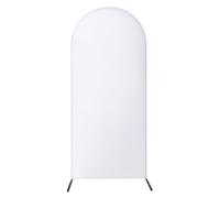 Mateju Wedding Arch Backdrop Stand Cover,Arch Backdrop Cover Round Backdrop Cover Double Sided Round Arch Cover for Birthday Ceremony Banquet Baby Shower Party (220x120cm/7.2x3.9ft,White)