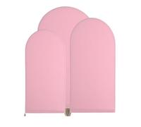 Mateju Wedding Arch Backdrop Stand, Round Top Arch Cover for Decoration, Birthday, Ceremony, Banquet, Baby Shower (220x120cm/7.2x3.9ft, Pink)