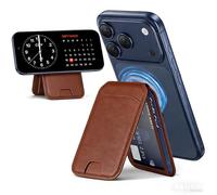 MaTekoty ExtreLife For Magsafe Wallet, Works with Apple Find My, Strongest Magnetic Wallet for iPhone 17/16/15/14/13/12 Series, WalletTracker with Adjustable Stand, 6 Cards Holder (Coffee)