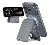 MaTekoty ExtreLife For Magsafe Wallet, Works with Apple Find My, Strongest Magnetic Wallet for iPhone 17/16/15/14/13/12 Series, WalletTracker with Adjustable Stand, 6 Cards Holder (Grey)