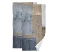 MATEKULI Blue Grey and Brown Hand Towels for Bathroom 2 Pack,Microfiber Soft Absorbent Abstract Modern Grunge Art Painting Kitchen Towels,Decorative Bathroom Towels for Face,Hair,Bath,Shower 14"x28"