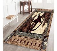 MATEKULI Long Runner Rug,Western Texas Star Vintage Style Stars on Wood Panel Print Rustic,Non-Slip Floor Carpet Hallway Doormat Entrance Door Mats Washable Area Kitchen Rugs