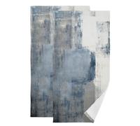 MATEKULI Vintage Blue Grey Hand Towels for Bathroom 2 Pack,Microfiber Soft Absorbent Rustic Gray White Modern Abstract Grunge Kitchen Towels,Decorative Bathroom Towels for Face,Hair,Bath,Guest 14"x28"