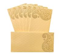 Matellic Cream Colourful Designer Shagun Lifafa/Money Gift Envelope with Golden Ambi for Gifting Money on Wedding, Birthday & Any Other Occasion - Pack of 75
