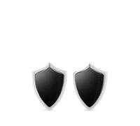 Mateo onyx shield cufflinks - Silver One Size