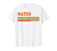 Mateo Retro Personalized First Name Vintage Stripes Value Graphic T-Shirt, Men, White, S