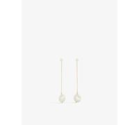 Mateo Womens 14k Yellow Gold Baroque 14ct Yellow-gold and Double-pearl Drop Earrings