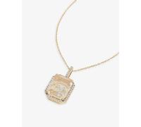 Mateo Womens 14k Yellow Gold Secret V 14ct Yellow-gold, 0.28ct Diamond and Quartz Pendant Necklace