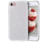 MATEPROX Cases Compatible with iPhone SE 2022 Case iPhone 8 Case iPhone 7 Case iPhone Se 2020, Shiny Glitter Shining Protector Cover for iPhone 7/8/SE 2020/SE 2022-Silver