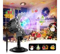 MATEPROX Christmas Snowflake Projector Lights, Waterproof 3D Colour LED Indoor Outdoor Projector for Christmas Decorations, High Brightness, 180° Adjustable, for House, Garden, Lawn & Parties