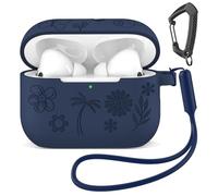 MATEPROX Silicone Case Compatible with AirPods Pro 3, Anti-Drop Portable Earphone Protective Cover with Keychain and Lanyard for AirPods Pro 3th Generation 2025-Azure blue