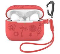 MATEPROX Silicone Case Compatible with AirPods Pro 3, Anti-Drop Portable Earphone Protective Cover with Keychain and Lanyard for AirPods Pro 3th Generation 2025-Red