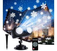 MATEPROX Snowfall Projector Lights, Waterproof Christmas LED Snowflake Projector Lights for Indoor and Outdoor Festive Decor