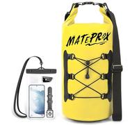 MATEPROX Waterproof Dry Bag 5L/10L/20L Floating Roll Top Beach Dry Sack for Kayaking Hiking Rafting and Camping with Waterproof Phone Pouch-10L Yellow