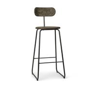 Mater Earth Bar Stool With Backrest 74 cm Coffee Dark