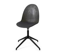 Mater Eternity Swivel Dining Chair Black Base M. Upholstered Seat 198 Gray