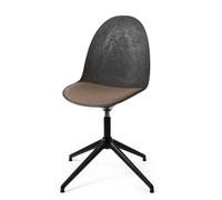Mater Eternity Swivel Dining Chair Black Base M. Upholstered Seat 378 Rust