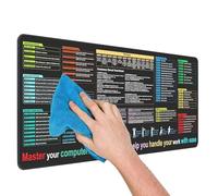 Matera Desktop Shortcut Computer - Shortcut Keys Mousepad | Large Pad with Printed Keyboard Shortcuts for , Video Editing & More