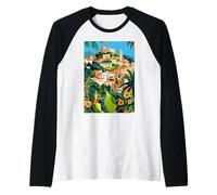 Matera Italy Minimalist Art Raglan Baseball Tee