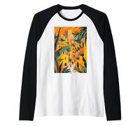 Matera Italy Theme Minimalist Art Raglan Baseball Tee