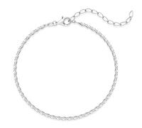 MATERIA by Matthias Wagner SA-25 Curb Chain Bracelet 925 Silver 1.8 mm Thin Adjustable Length, 18 centimeters, Sterling Silver