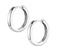 MATERIA by Matthias Wagner Small Creole Earrings Silver 925 - Folding Hoop Earrings Silver, Gold or Rose Gold Plated 17 mm, 17 Millimeter, Sterling Silver, No Gemstone
