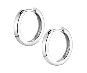 MATERIA by Matthias Wagner Small Creole Earrings Silver 925 - Folding Hoop Earrings Silver, Gold or Rose Gold Plated 17 mm, 17 Millimeter, Sterling Silver, No Gemstone