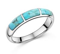 Materia by Matthias Wagner Turquoise Ring Silver 925 for Women - Genuine Semi Precious Jewellery, 54 (17.2mm Ø), Gemstone