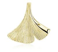 MATERIA by Matthias Wagner Women's Necklace Pendant Gold Gingko Leaf 925 Silver Gold-Plated with Chain, 22 x 23,5 mm, Yellow Gold