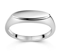 MATERIA by Matthias Wagner Women's Ring Silver 925 Signet Ring Oval in Various Sizes, 52 (16.5), Sterling Silver