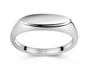 MATERIA by Matthias Wagner Women's Ring Silver 925 Signet Ring Oval in Various Sizes, 52 (16.5), Sterling Silver