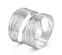 MATERIA Sterling Silver Band Wrap Ring Wide Matte Finish in Ring Box #SR-73
