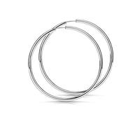 Materia Women’s Creole Earrings 925 Silver Rhodium-Plated Large Fully Flexible, 60 mm German production number #SO-323