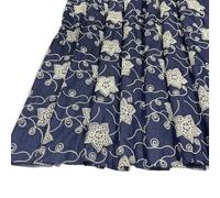 Material for Sewing Embroidered Washed Denim Fabric Thin Summer Five-Pointed Star Embroidery Polyester Cotton Dress Shirt by The Meter(Dark Blue)