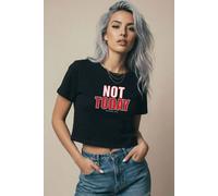 Material Girl Women's Not Today Crop Top in Black | Size: Small Material Girl Black S